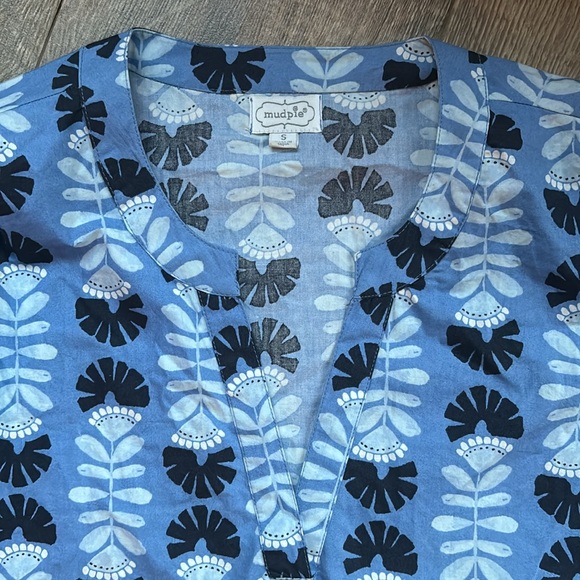 Mud Pie Women's Balloon Sleeve Dress Blue Size Small - Picture 6 of 14